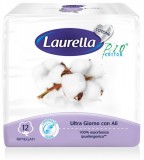 Absorbante de zi cu aripioare, bumbac organic, 3 picaturi, 12buc - Laurella BIO Cotton